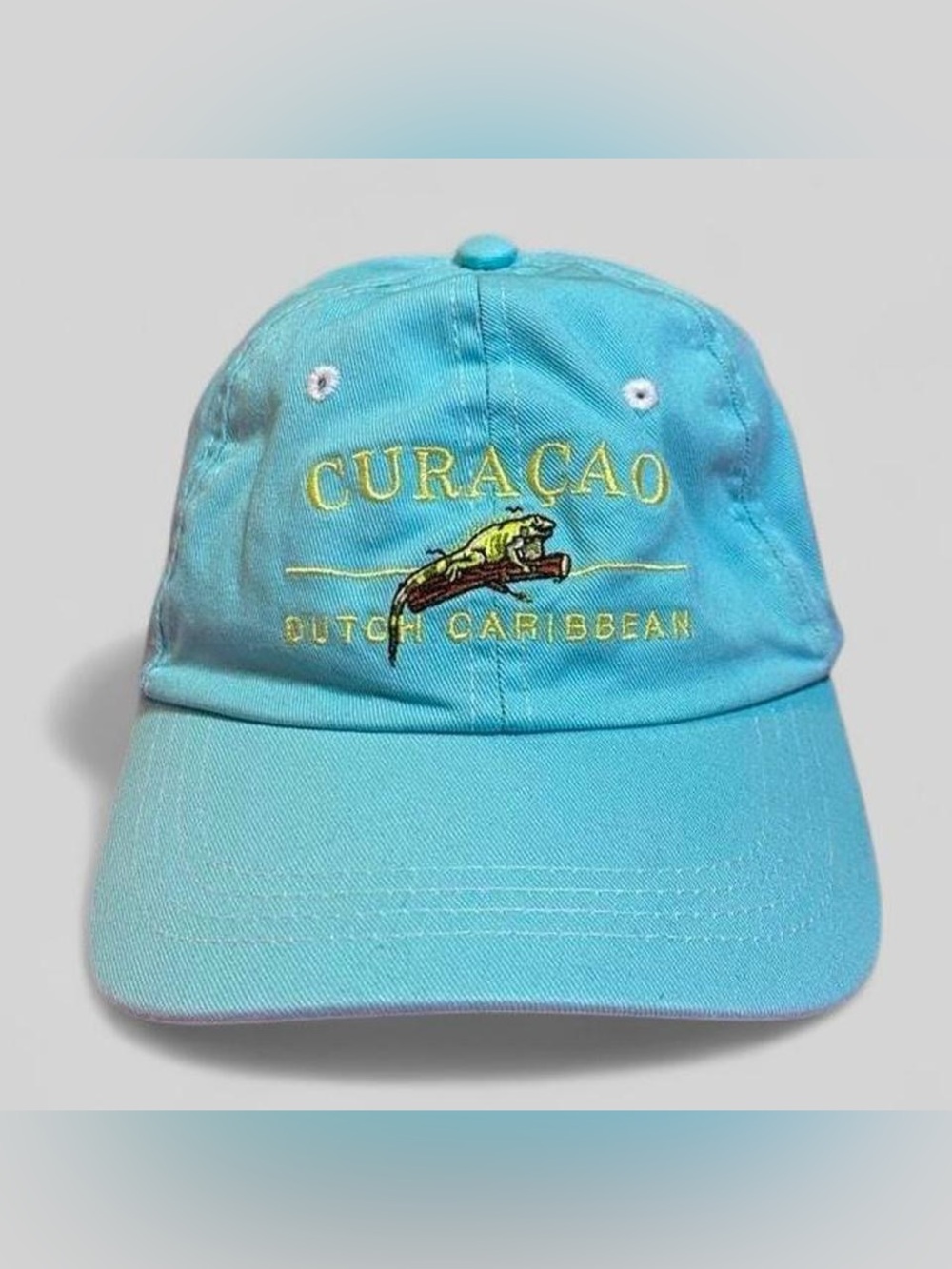 Toptee Curaçao Dutch Caribbean Iguana Embroidered Cotton Baseball Hat